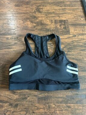 ZYIA Black Racerback Sports Bra with Reflective Stripes